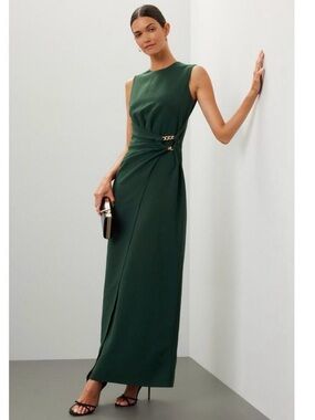 Shoshanna Dani Chain Link Detail Maxi Dress